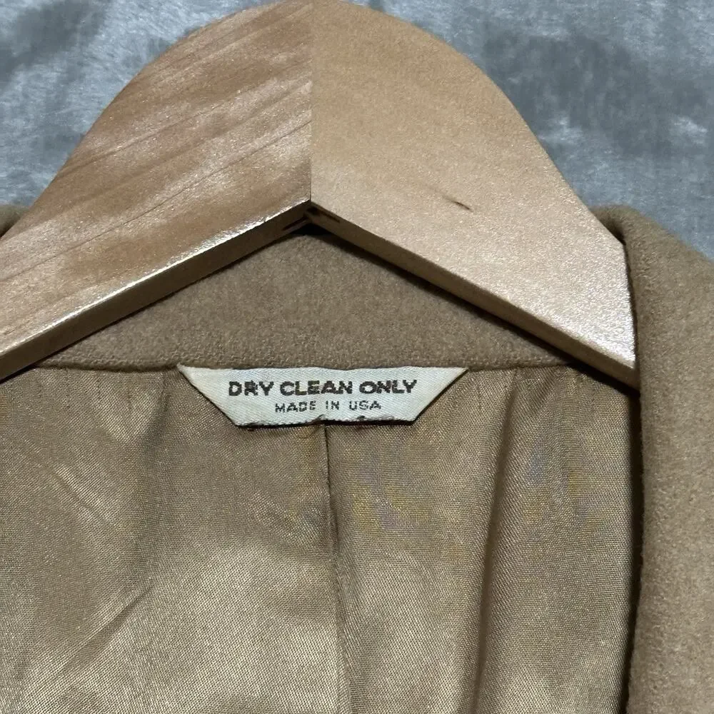 Vintage Barrister 100% Camel Hair Blazer Mens 44R Tan Union‎ Made USA Sport Coat